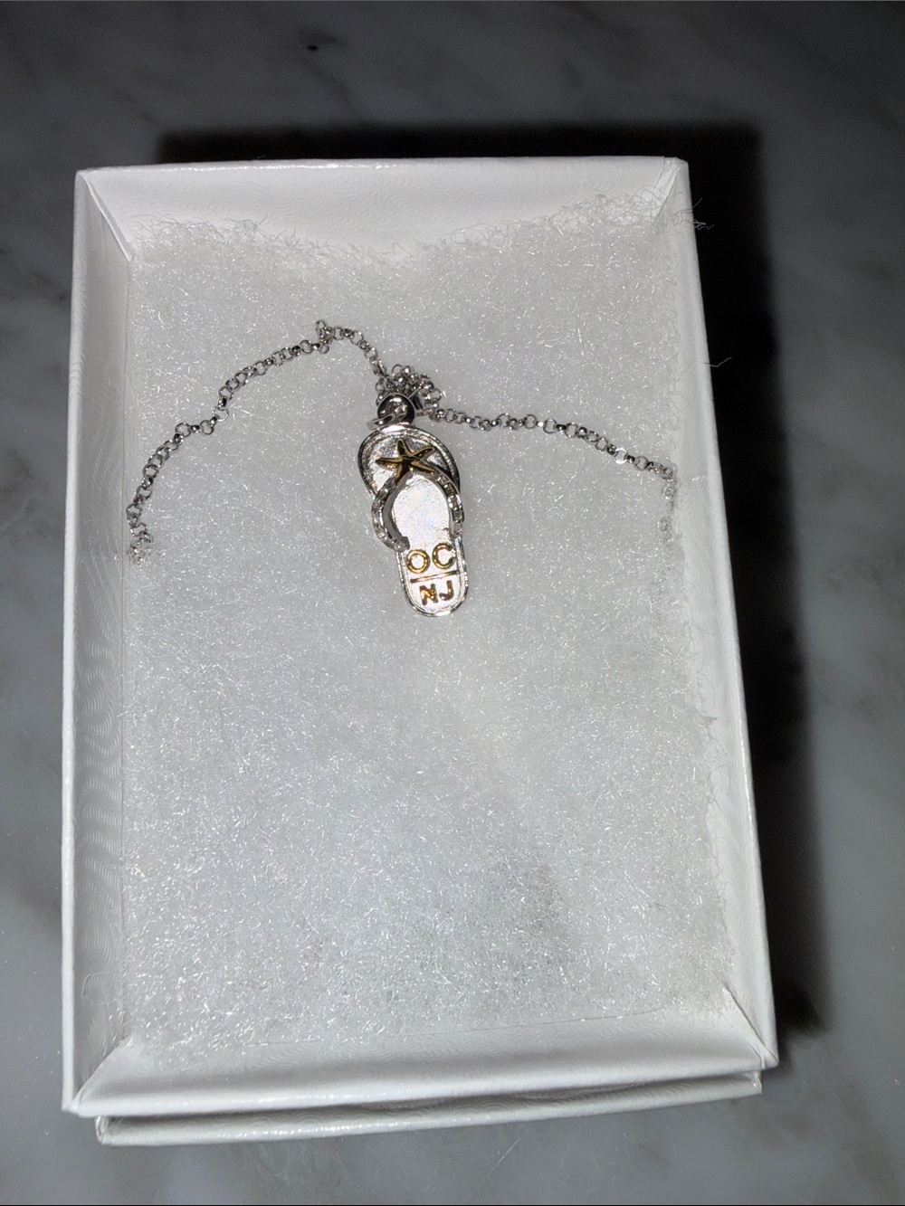 Sterling Silver OCNJ Flip-Flop Pendant Necklace